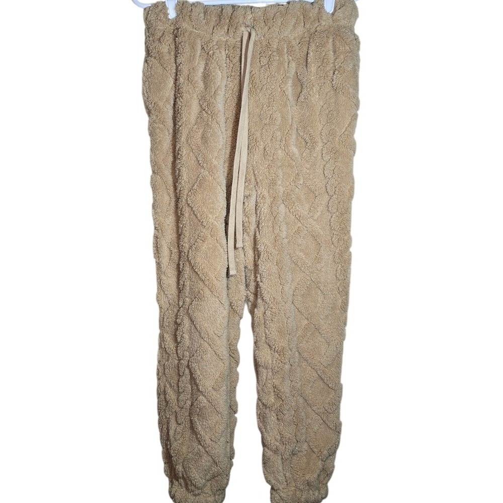 Women's NO BOUNDARIES Size Small (4-6) Cozy Comfy‎ Fleecy Lounge Pants Tan
